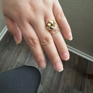 18K Real Gold Free Size Knot Ring